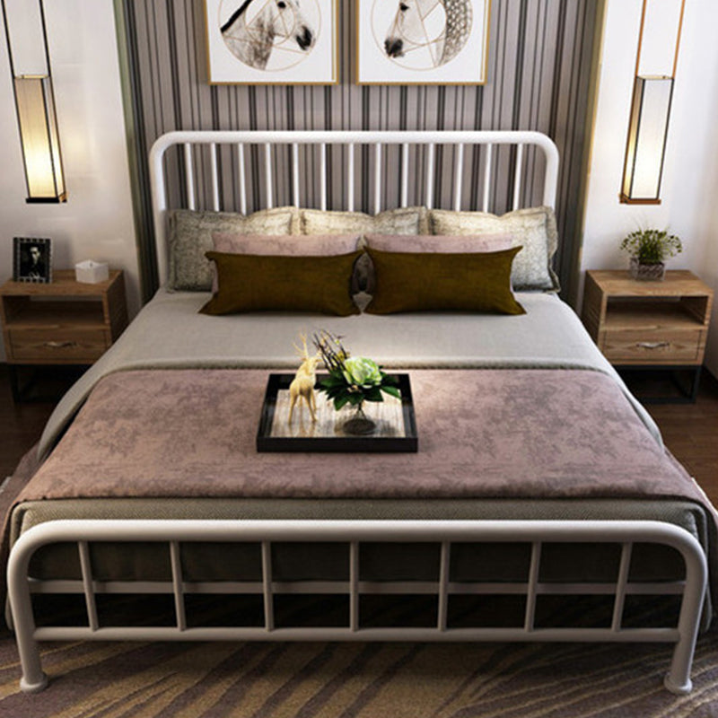Metal Open-Frame Bed Solid Color Spindle Slat Bed With Custom Gold Legs