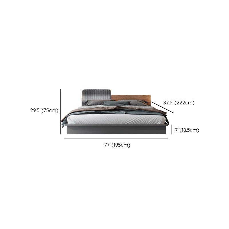 Upholstered Headboard Platform Bed Frame Lift Up Storage Platform Bed Dark Grey