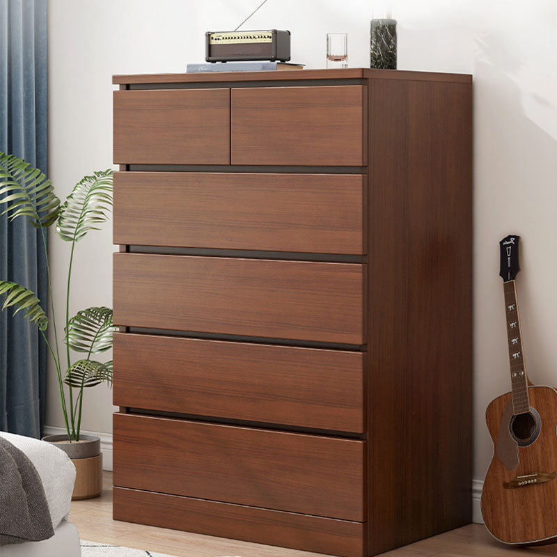 Contemporary 42.9-Inch Tall Wood Accent Chest with 6 Drawers