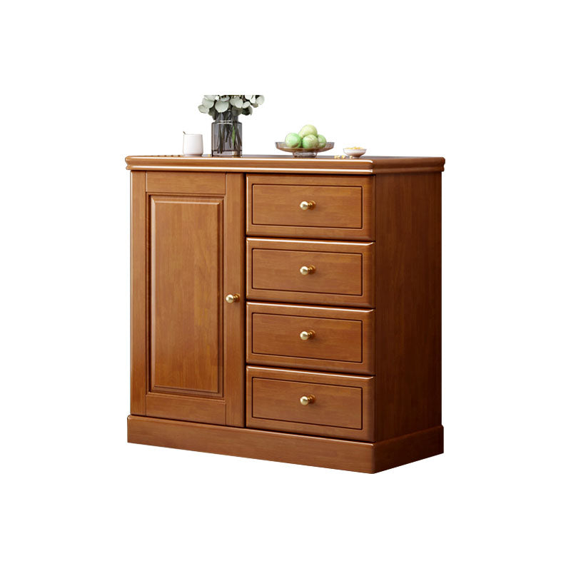 Solid Wood 1/2 - Door Accent Cabinet Mid Century 15.7" D Storage Cabinet with Drawers