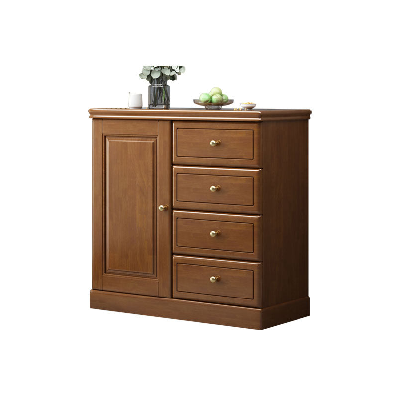 Solid Wood 1/2 - Door Accent Cabinet Mid Century 15.7" D Storage Cabinet with Drawers