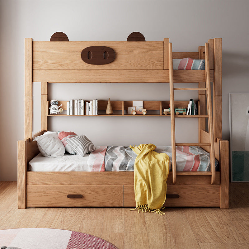 Contemporary Solid Wood Bunk Bed Panel Headboard Beech Kids Bed