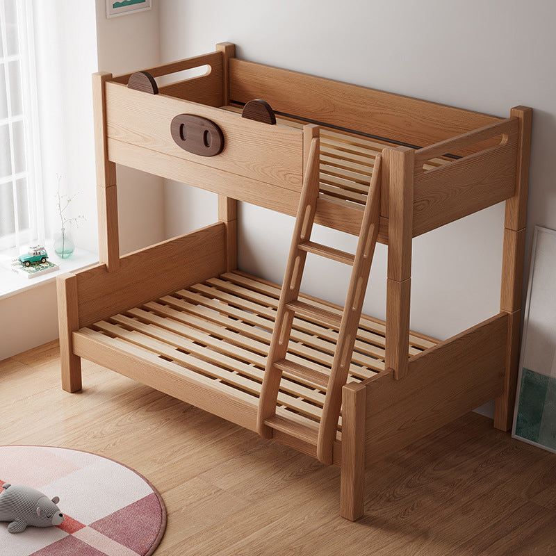 Contemporary Solid Wood Bunk Bed Panel Headboard Beech Kids Bed