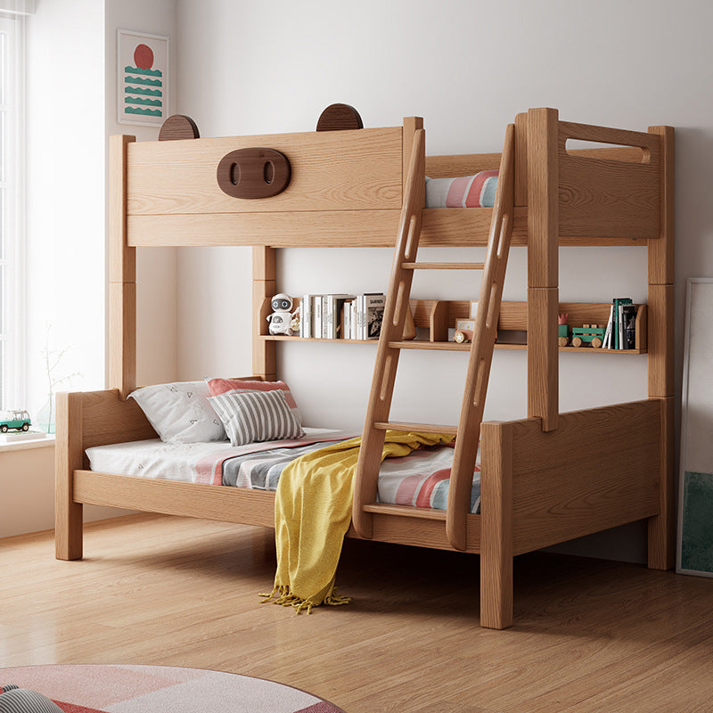 Contemporary Solid Wood Bunk Bed Panel Headboard Beech Kids Bed