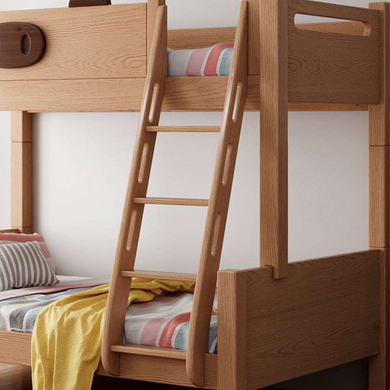 Contemporary Solid Wood Bunk Bed Panel Headboard Beech Kids Bed