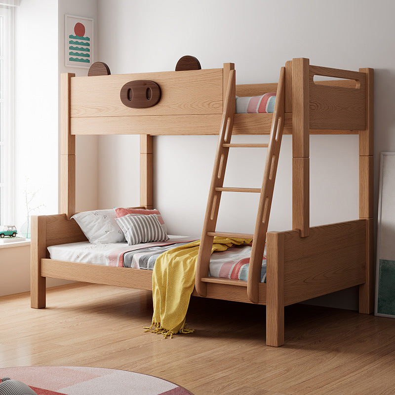 Contemporary Solid Wood Bunk Bed Panel Headboard Beech Kids Bed