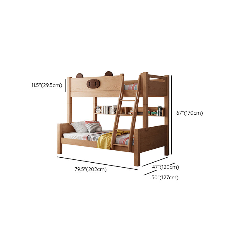 Contemporary Solid Wood Bunk Bed Panel Headboard Beech Kids Bed