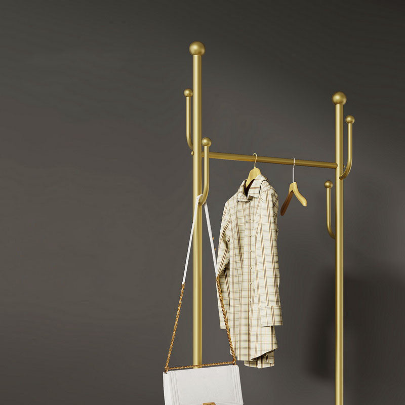 Brilliant Metal Coat Hanger Storage Basket Coat Rack with Castors