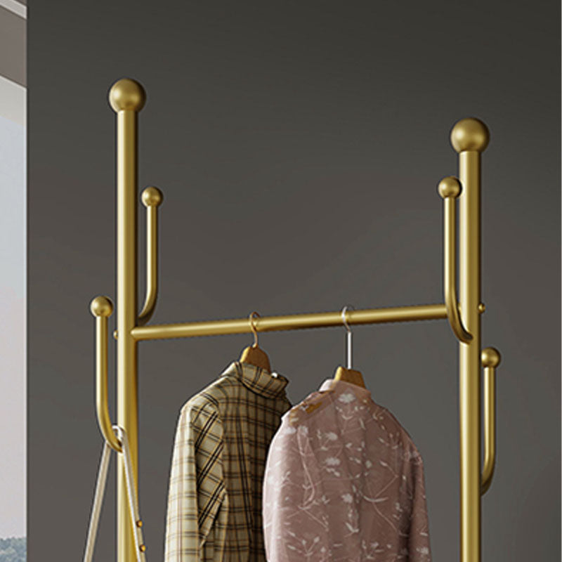 Brilliant Metal Coat Hanger Storage Basket Coat Rack with Castors