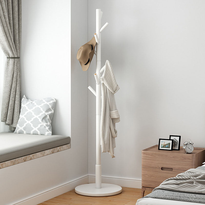 Modern Wood Coat Hanger Free Standing with Hooks Entry Hall Tree