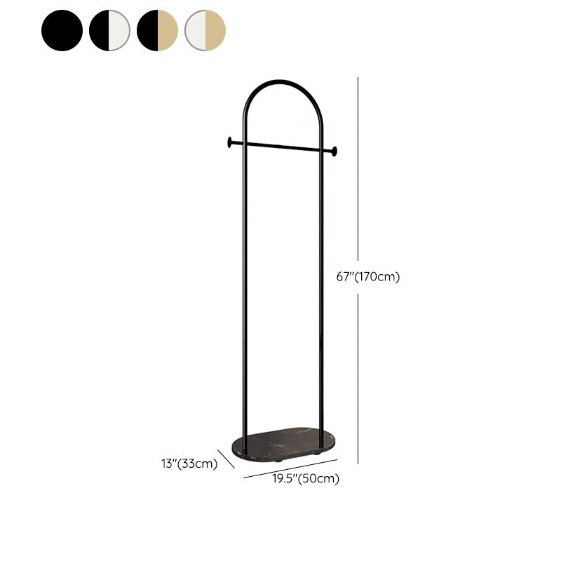 Contemporary Coat Hanger Solid Color Metal Coat Rack with Marble Bottom