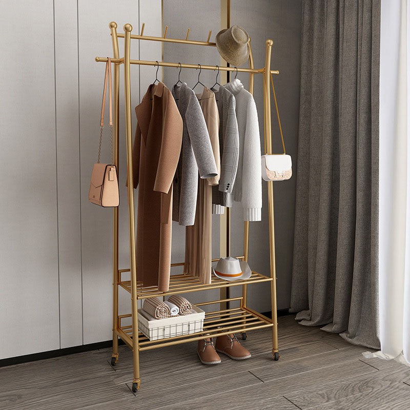 Modern Style Coat Rack Metallic Hooks Design Free Standing Coat Rack with Shelves