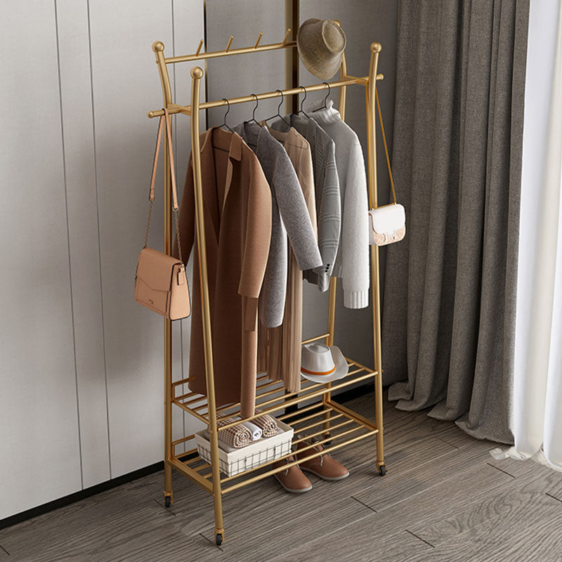 Modern Style Coat Rack Metallic Hooks Design Free Standing Coat Rack with Shelves