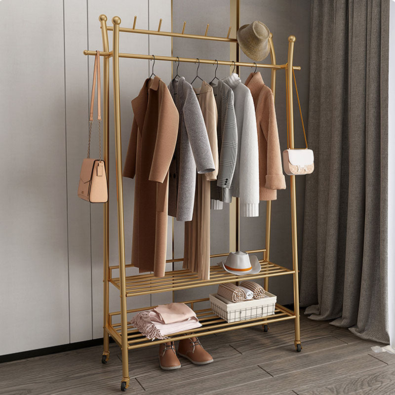 Modern Style Coat Rack Metallic Hooks Design Free Standing Coat Rack with Shelves