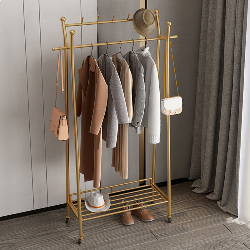 Modern Style Coat Rack Metallic Hooks Design Free Standing Coat Rack with Shelves