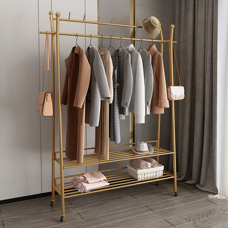 Modern Style Coat Rack Metallic Hooks Design Free Standing Coat Rack with Shelves