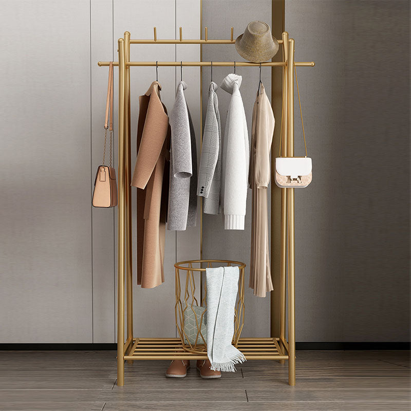 Modern Style Coat Rack Metallic Hooks Design Free Standing Coat Rack with Shelves