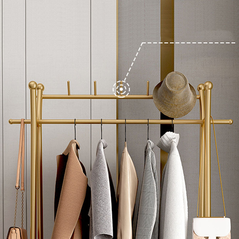 Modern Style Coat Rack Metallic Hooks Design Free Standing Coat Rack with Shelves