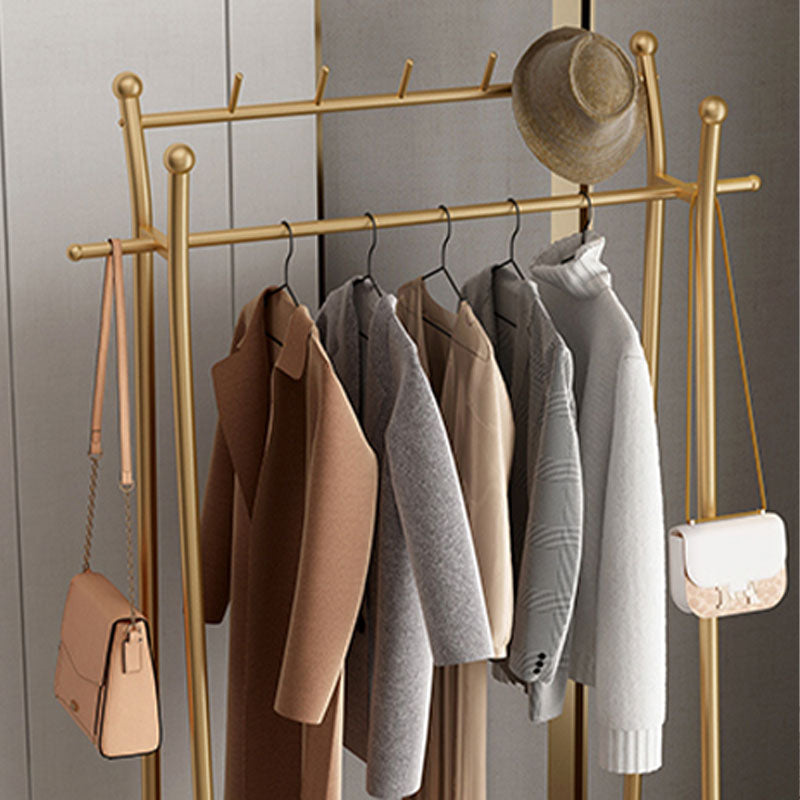 Modern Style Coat Rack Metallic Hooks Design Free Standing Coat Rack with Shelves