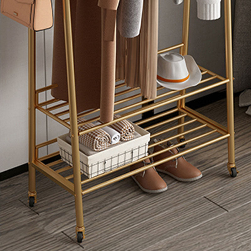 Modern Style Coat Rack Metallic Hooks Design Free Standing Coat Rack with Shelves