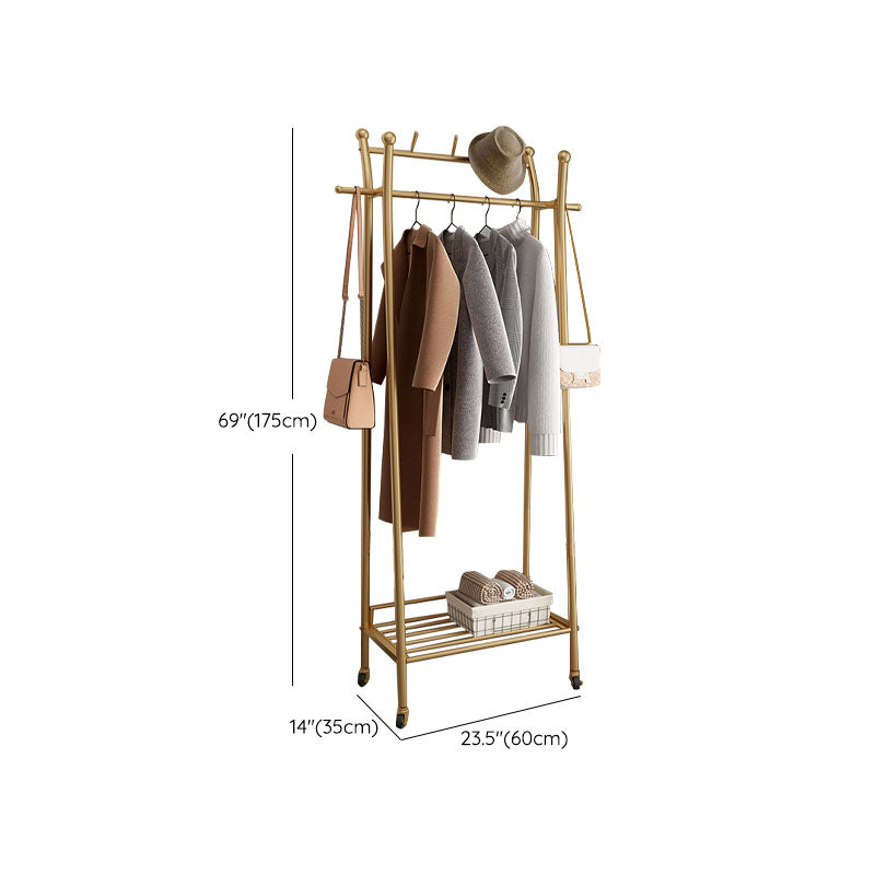 Modern Style Coat Rack Metallic Hooks Design Free Standing Coat Rack with Shelves