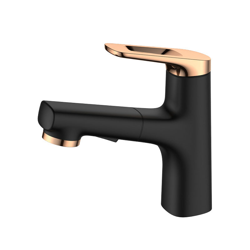 Contemporary Copper Vessel Faucet Lever Handles Retractable Low Arc Vessel Faucet