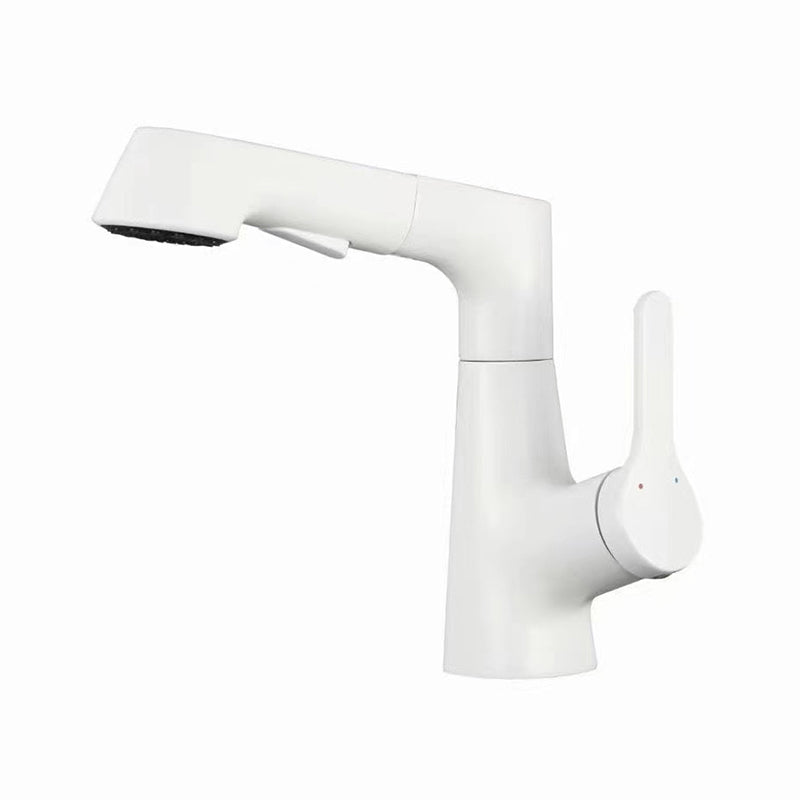 Modern Faucet 1-Handle and 1-Hole Copper with Pull out Sprayer Faucet