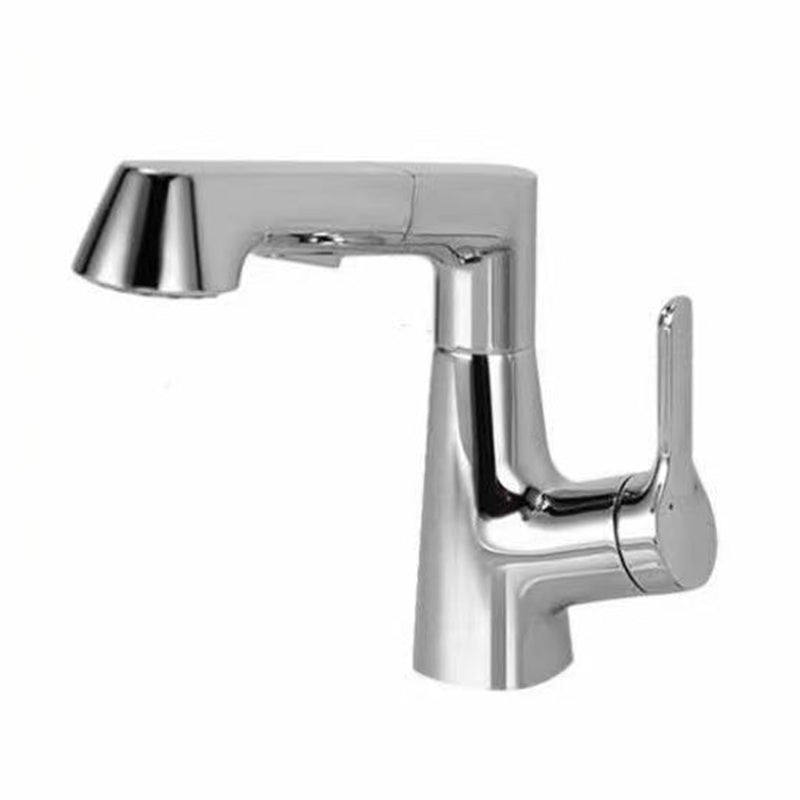 Modern Faucet 1-Handle and 1-Hole Copper with Pull out Sprayer Faucet