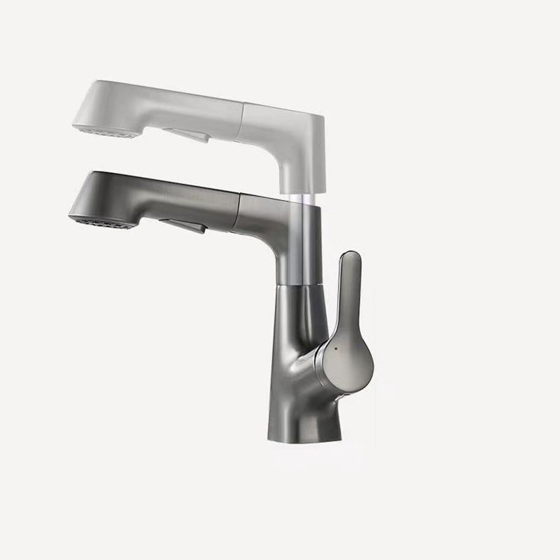 Modern Faucet 1-Handle and 1-Hole Copper with Pull out Sprayer Faucet