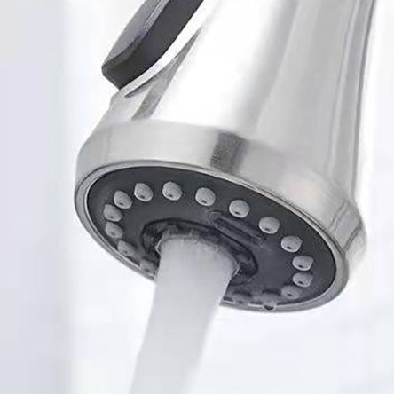 Modern 1-Handle Faucet Black/Silver Copper with Pull out Sprayer Faucet