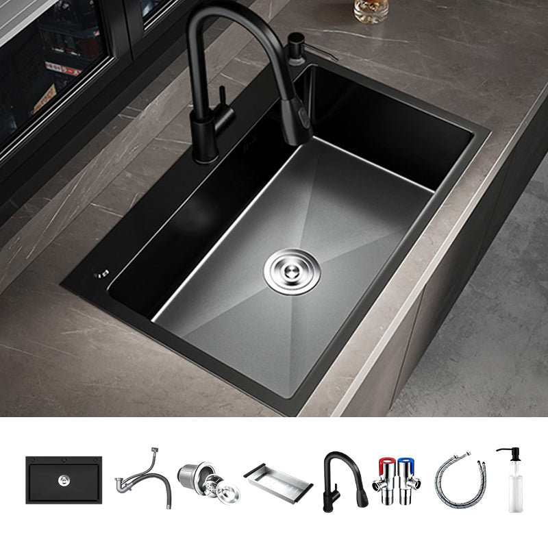 Contemporary Style Sink Set Stainless Steel Friction Resistant Quiet Sink Set for Kitchen