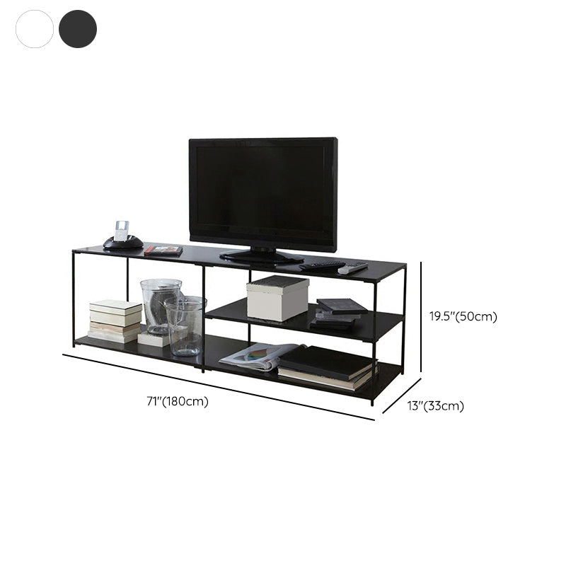 Industrial TV Media Stand Open Shelving TV Stand Console with Shelves