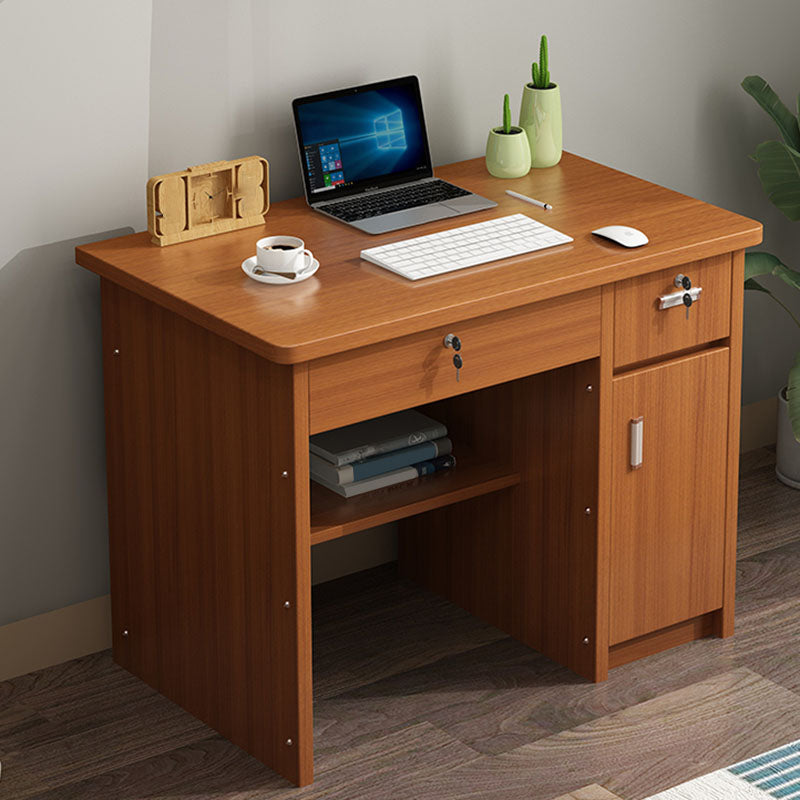 29" H Rectangular Writing Desk with Locking Drawers Office Desk