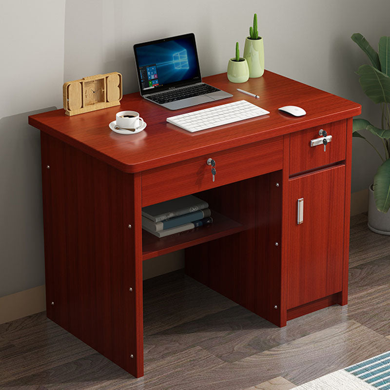 29" H Rectangular Writing Desk with Locking Drawers Office Desk