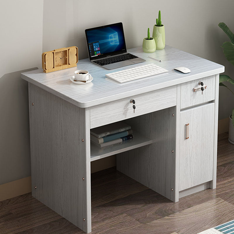 29" H Rectangular Writing Desk with Locking Drawers Office Desk