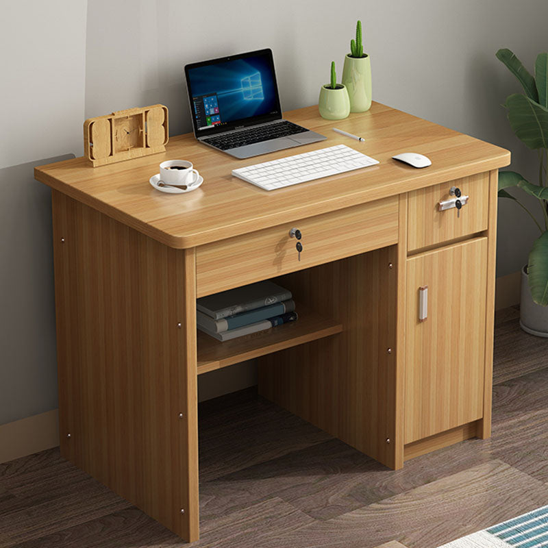 29" H Rectangular Writing Desk with Locking Drawers Office Desk