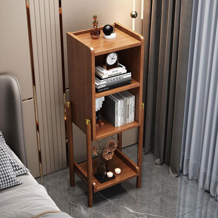 Open Storage Bed Nightstand Solid Wood Bedside Cabinet for Bedroom