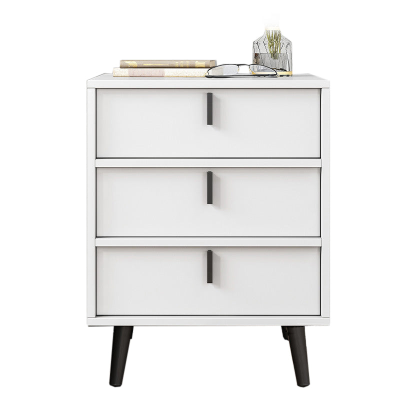 Drawer Storage Nightstand Contemporary Night Table with Legs in White/Gray