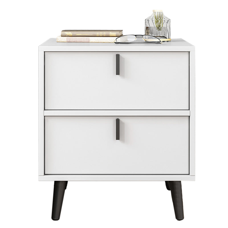 Drawer Storage Nightstand Contemporary Night Table with Legs in White/Gray