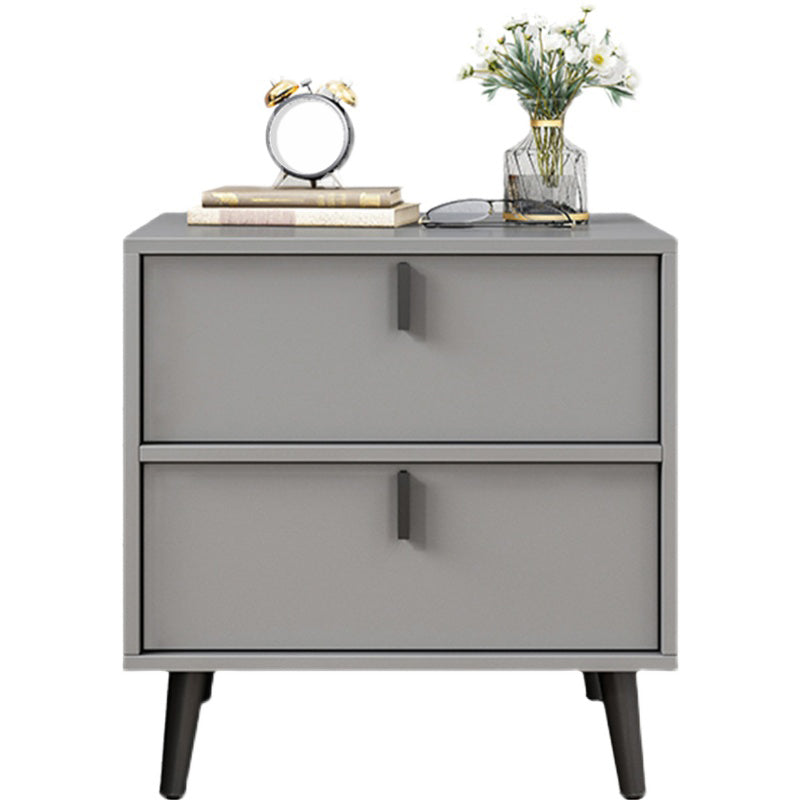 Drawer Storage Nightstand Contemporary Night Table with Legs in White/Gray