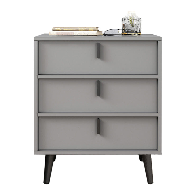 Drawer Storage Nightstand Contemporary Night Table with Legs in White/Gray