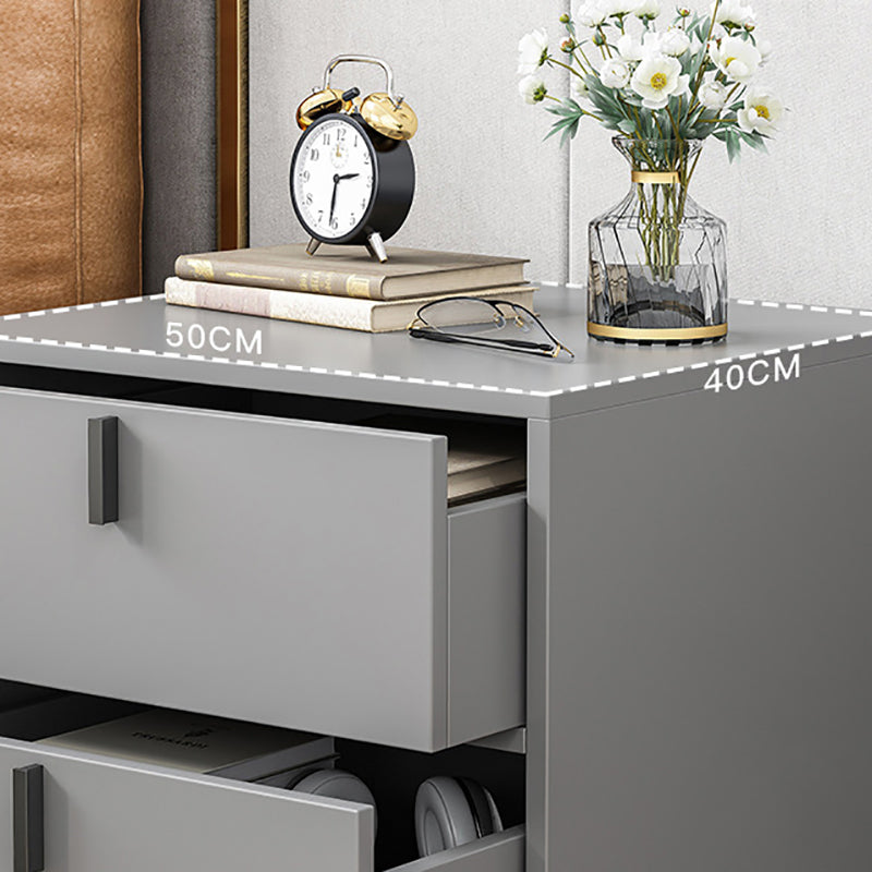 Drawer Storage Nightstand Contemporary Night Table with Legs in White/Gray