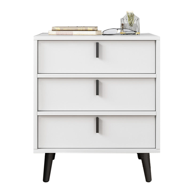 Drawer Storage Nightstand Contemporary Night Table with Legs in White/Gray