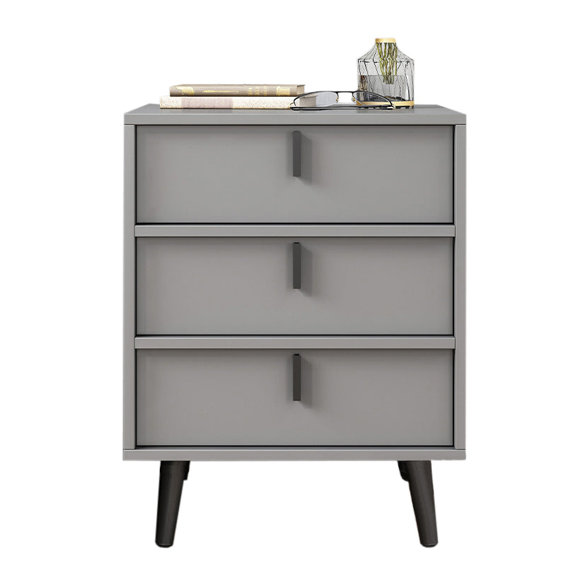 Drawer Storage Nightstand Contemporary Night Table with Legs in White/Gray