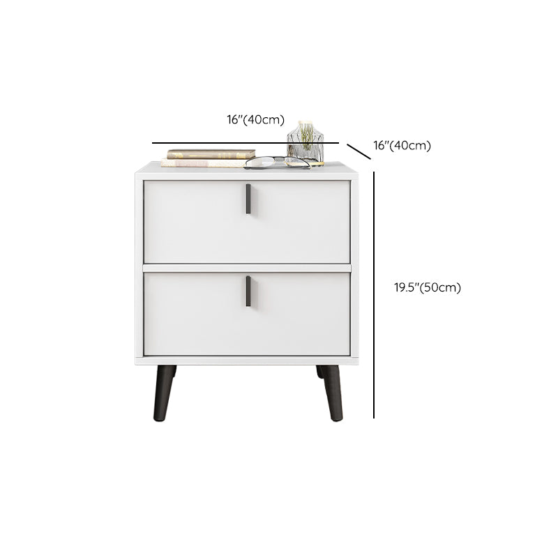 Drawer Storage Nightstand Contemporary Night Table with Legs in White/Gray