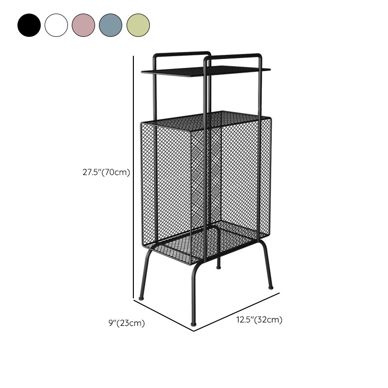 Contemporary Iron Nightstand Open Storage Night Table with 3 Shelves ,27.6" Tall