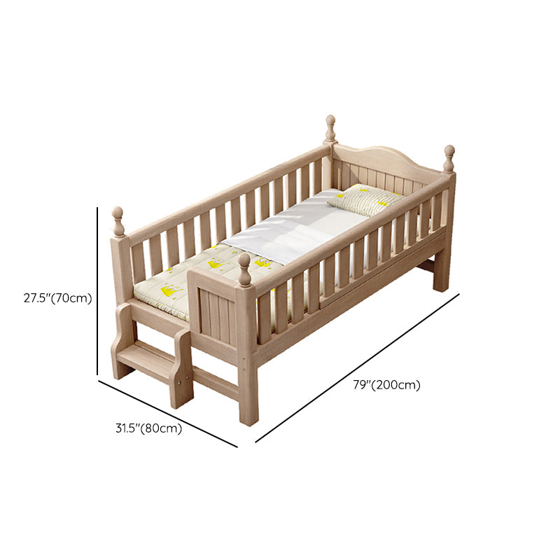 Detachable Headboard Toddler Bed Guardrails Kids Bed with Guardrail