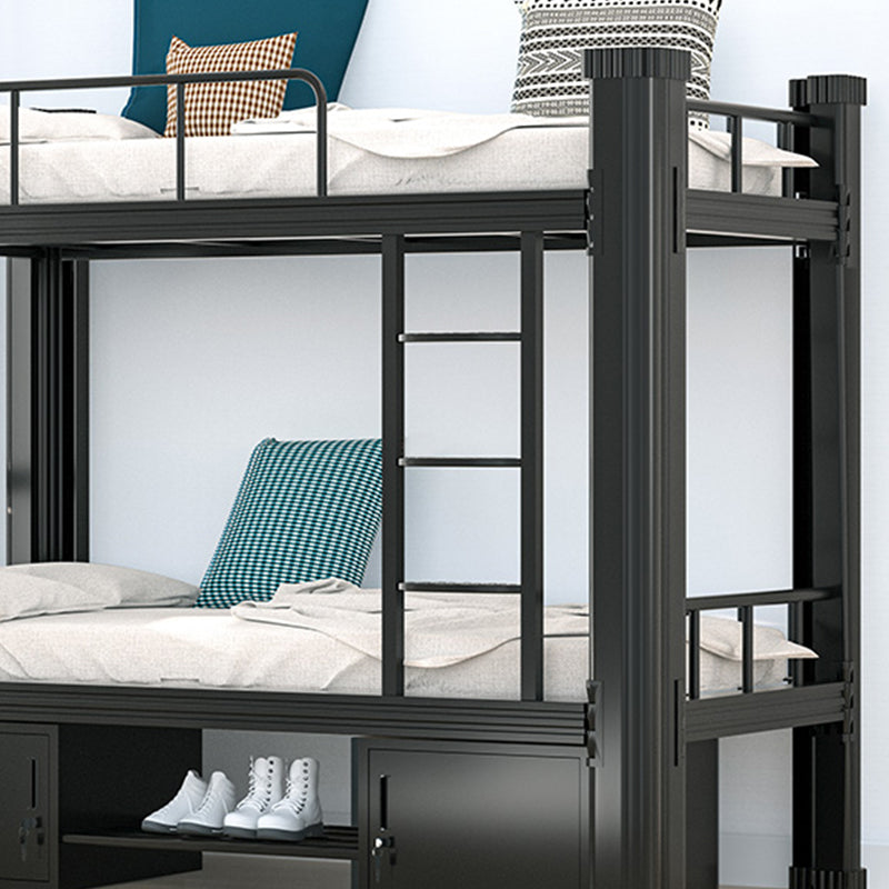 Contemporary Metal Platform Bed Open Frame Bunk Bed with Guardrail