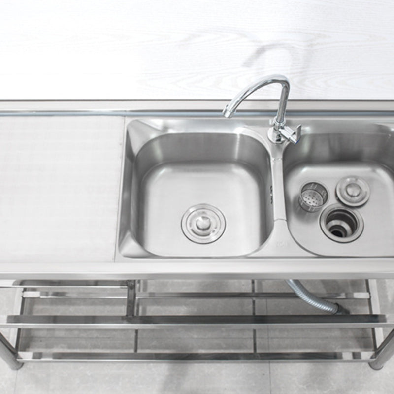 Modern Workstation Ledge Stainless Steel with Accessories and Faucet Workstation