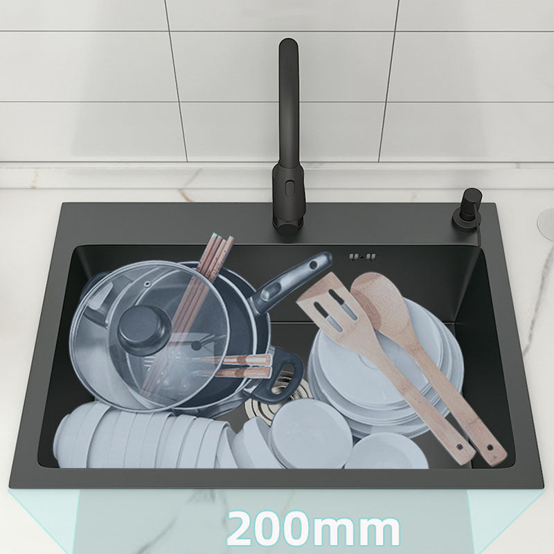 Modern Kitchen Sink Stainless Steel with Accessories Faucet and Soap Dispenser Workstation